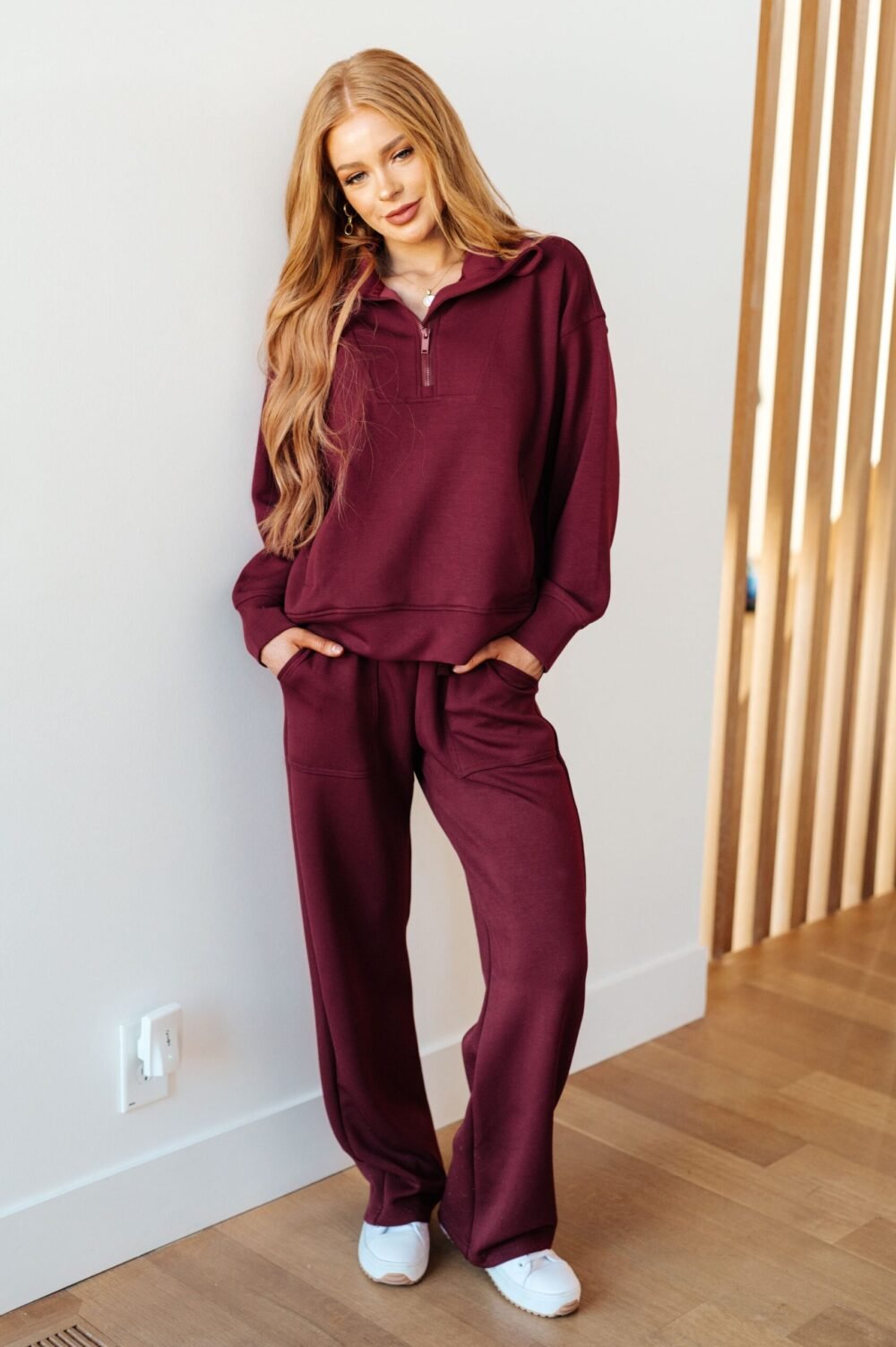 Snuggle Weather Pullover Pants in Wine