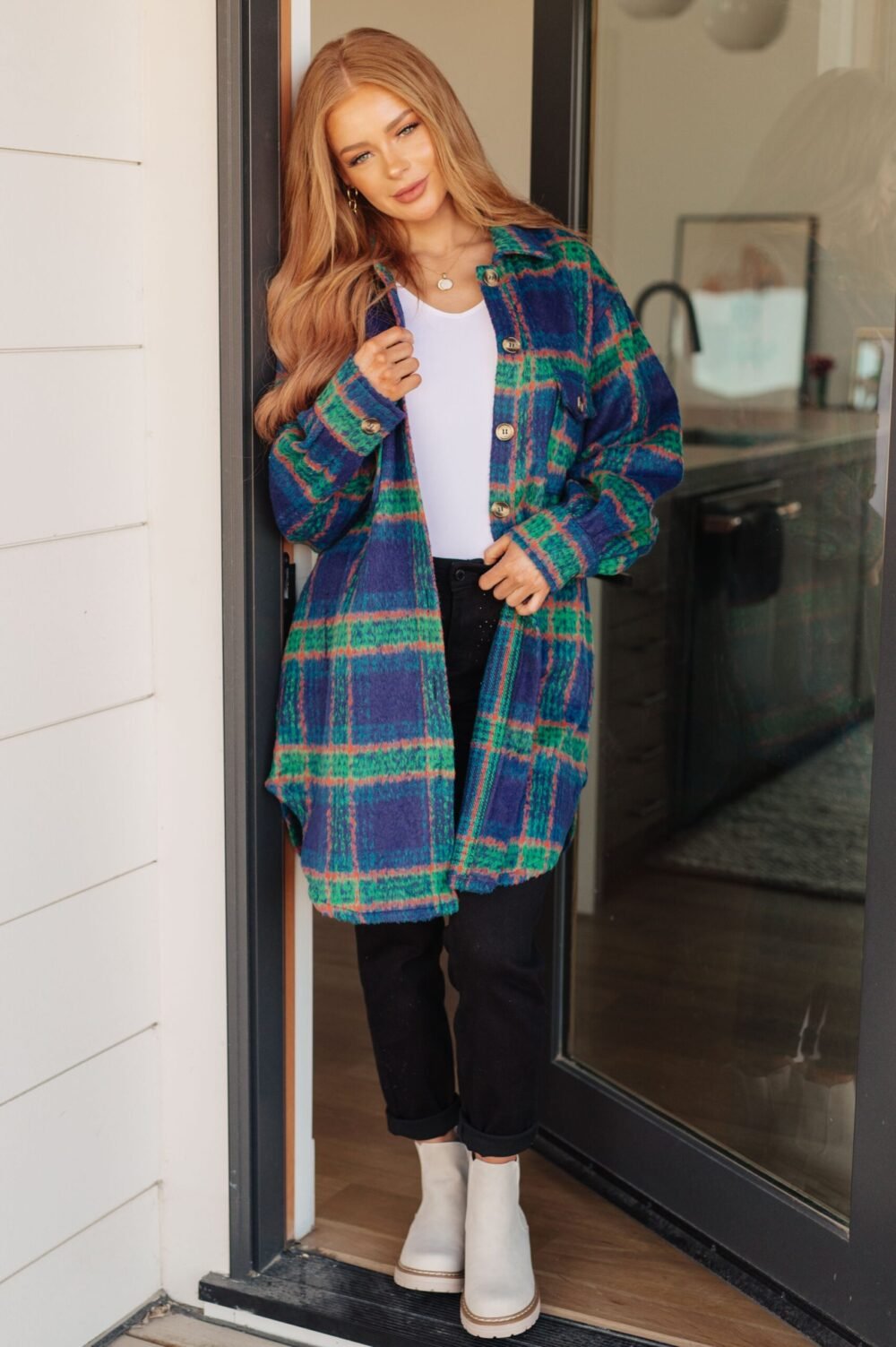 January Chill Plaid Coat