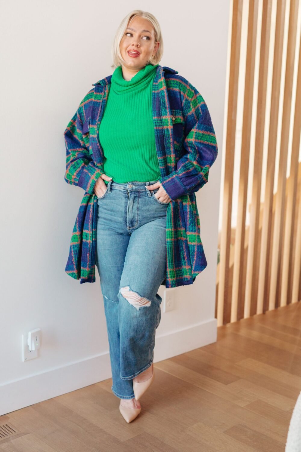 January Chill Plaid Coat - Image 5