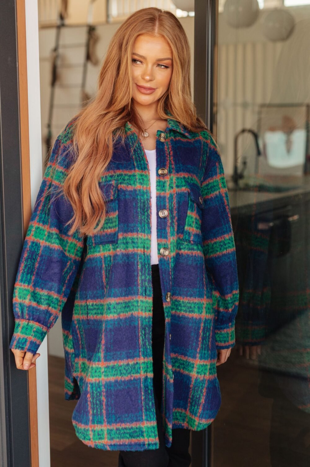 January Chill Plaid Coat - Image 2