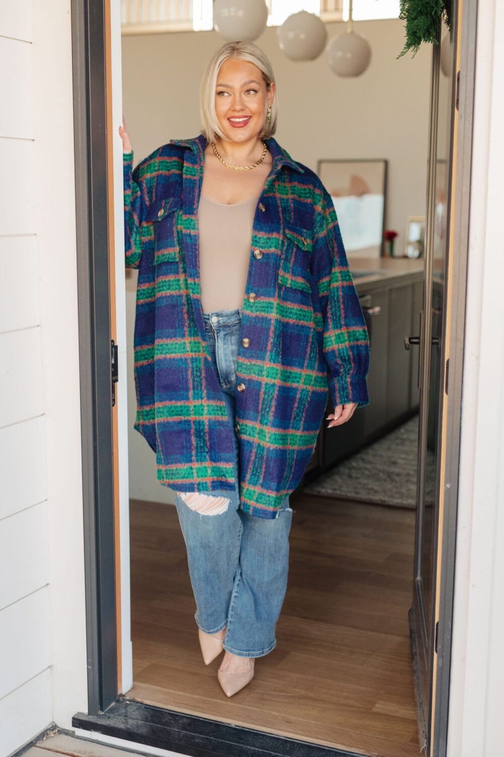 January Chill Plaid Coat - Image 4